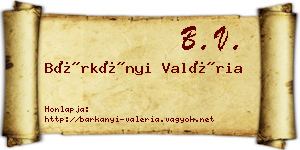 Bárkányi Valéria névjegykártya