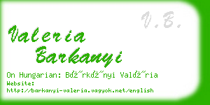 valeria barkanyi business card